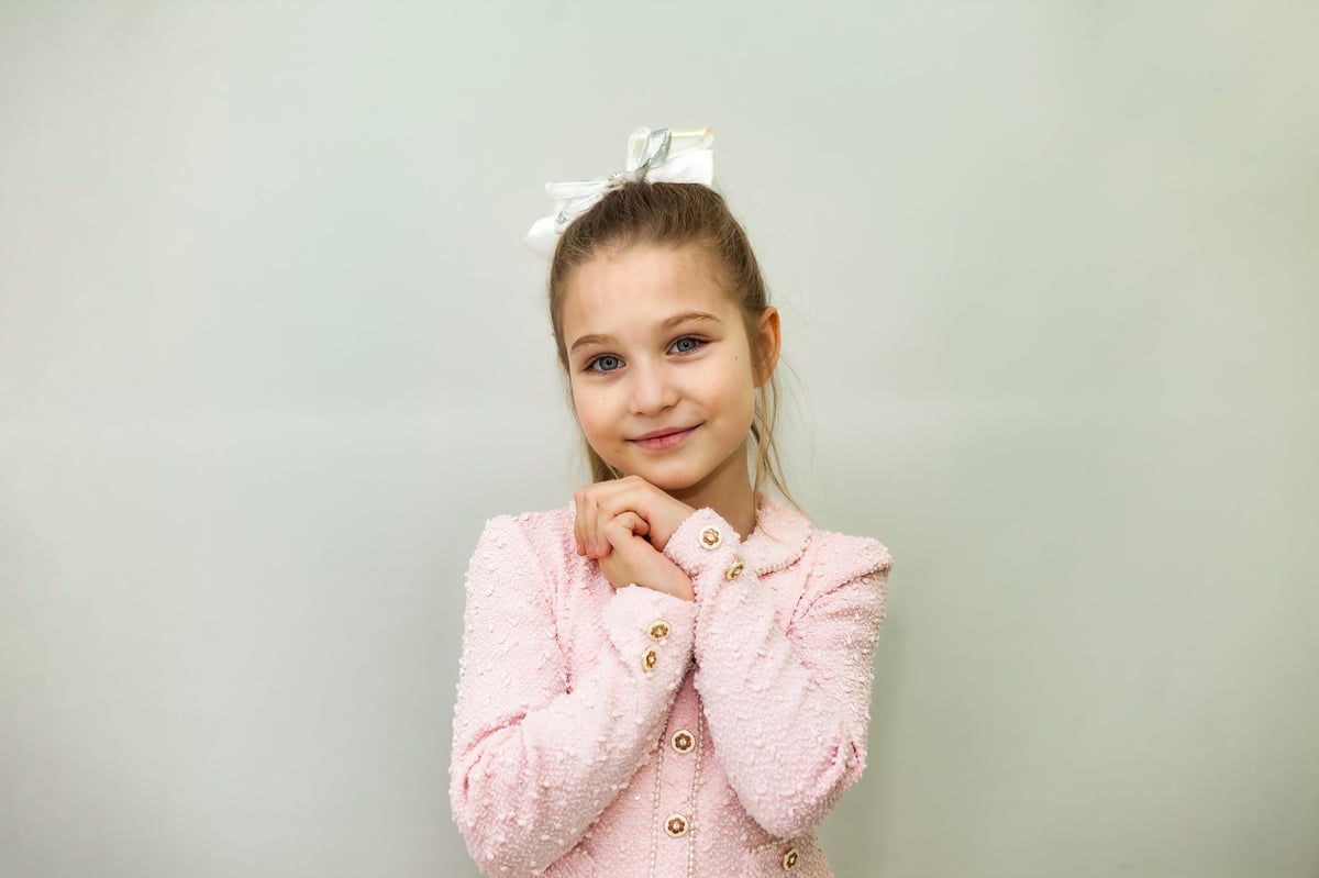 Young model in a studio fashion shoot